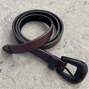 B-Low The Belt Burgundy Leather Belt Black Buckle Small